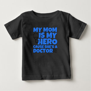 Camiseta De Bebé Mi madre es mi heroína, camiseta Médica para bebé