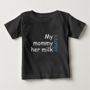 Camiseta De Bebé Mi mamá comparte su escritura blanca como la leche