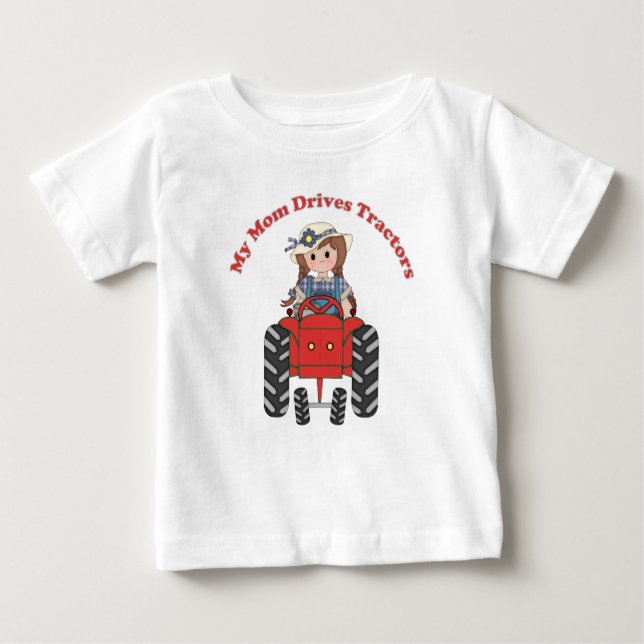 Camiseta De Bebé Mi mamá conduce tractores (Anverso)