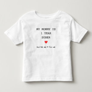 Camiseta De Bebé Mi Mamá Cumple 1 Año Sobria Por Mí Máquina de Escr