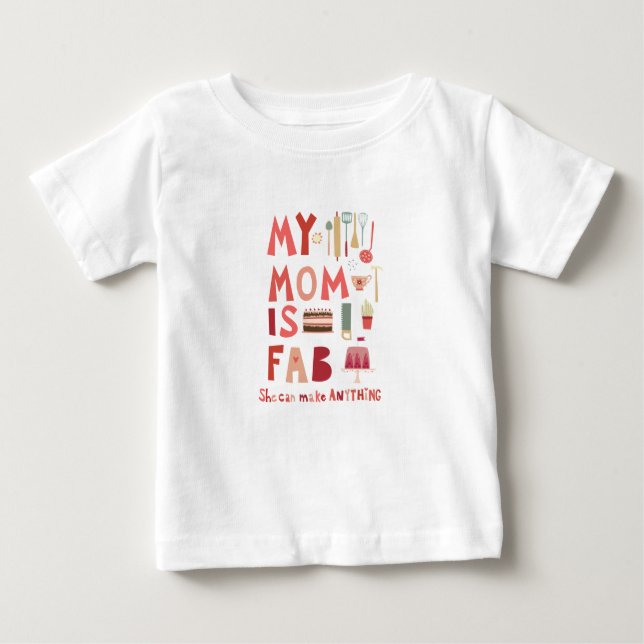 Camiseta De Bebé Mi mamá es Fab (Anverso)
