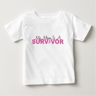 Camiseta De Bebé Mi Mamá Es Sobreviviente (Cinta Rosa De Cáncer De