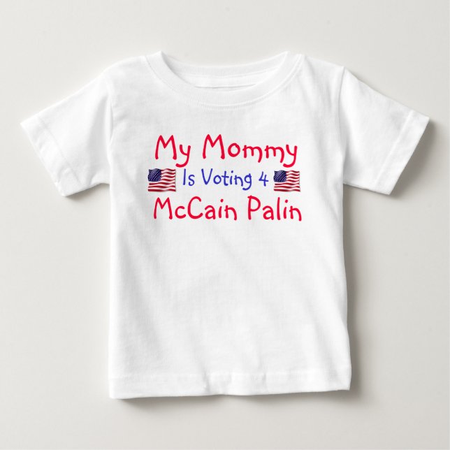 Camiseta De Bebé Mi mamá está votando 4 McCain Palin (Anverso)