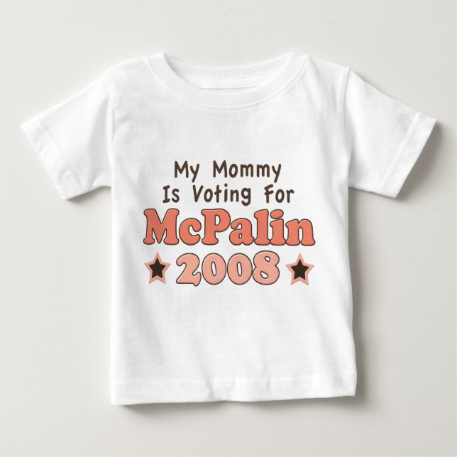 Camiseta De Bebé Mi Mamá Está Votando Por McPalin 2008 Long Sleeve  (Anverso)