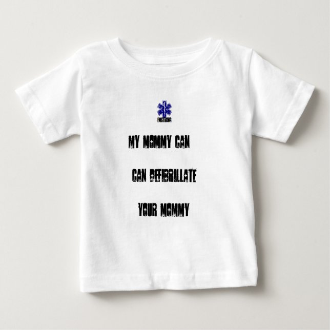 Camiseta De Bebé Mi mamá puede Defibrilliate su mamá (Anverso)