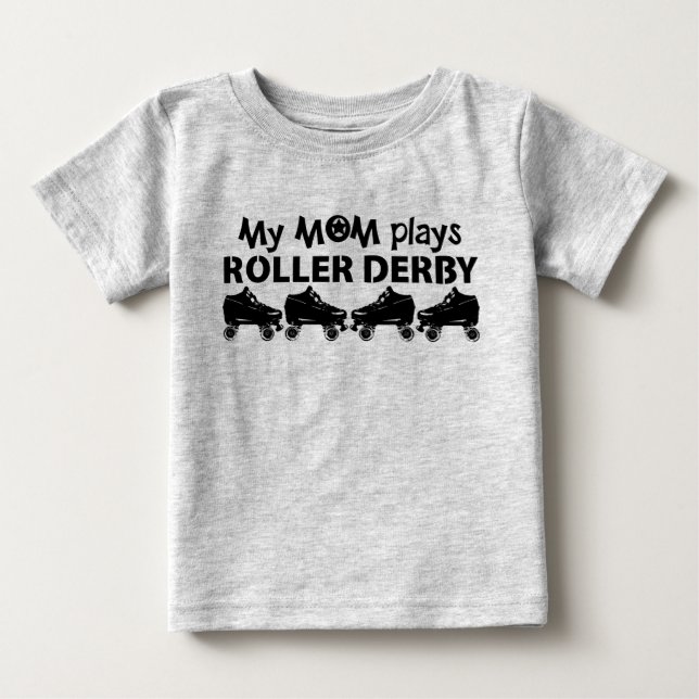 Camiseta De Bebé Mi mamá toca Roller Derby, patinaje sobre ruedas (Anverso)