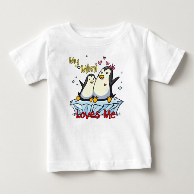 Camiseta De Bebé Mi Mimi Me Ama El Pingüino (Anverso)