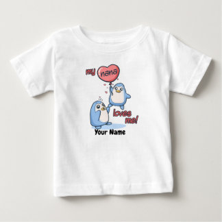 Camiseta De Bebé Mi Nana Me Ama A Los Pingüinos
