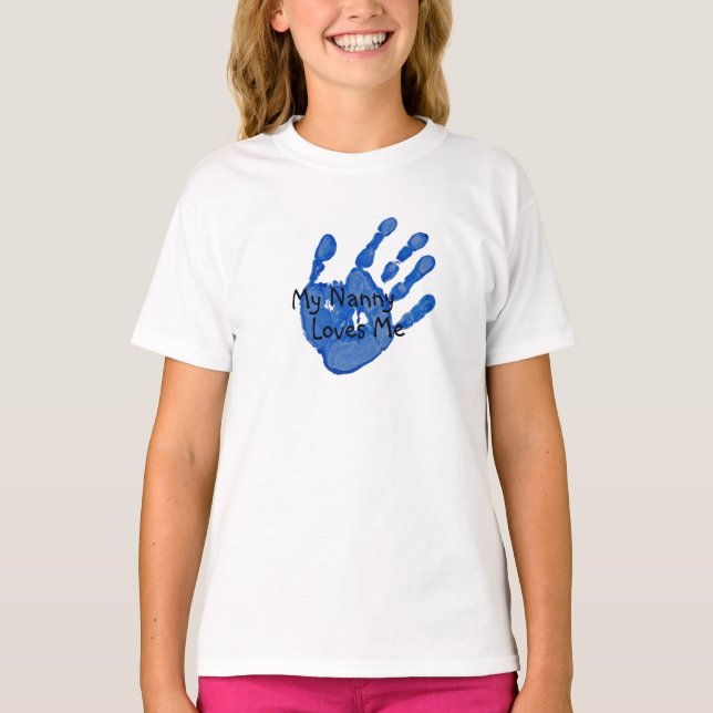Camiseta De Bebé "Mi nana me ama"-Azul (Anverso)