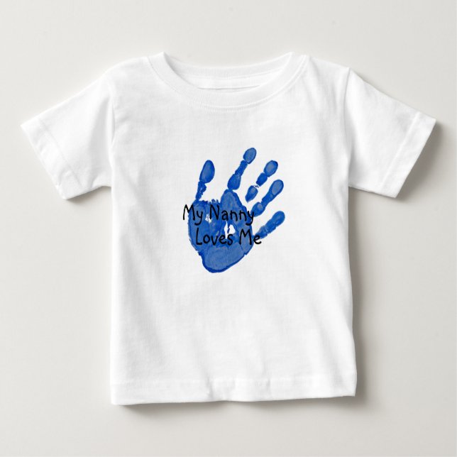 Camiseta De Bebé "Mi nana me ama"-Azul (Anverso)