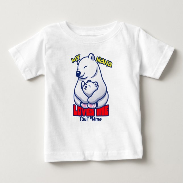 Camiseta De Bebé Mi Nana Me Ama El Oso Polar (Anverso)