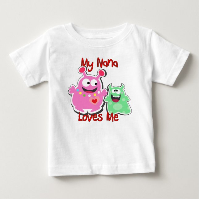 Camiseta De Bebé Mi Nana Me Ama Monstruo (Anverso)