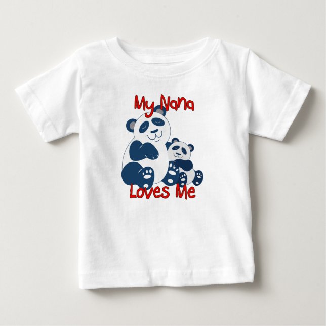 Camiseta De Bebé Mi Nana me ama panda (Anverso)