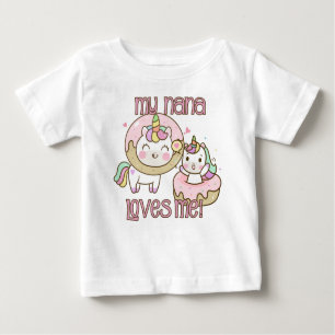 Camiseta De Bebé Mi Nana Me Ama Unicornios