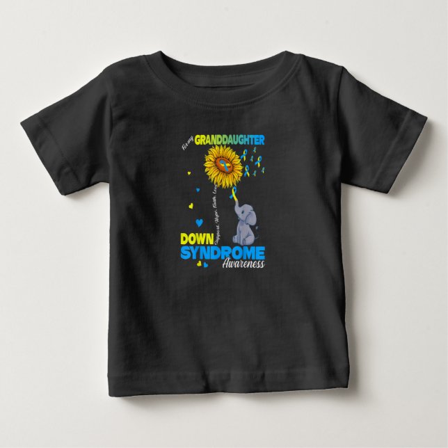 Camiseta De Bebé Mi nieta con el síndrome de Down Conciencia, regal (Anverso)