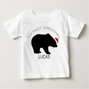 Camiseta De Bebé Mi oso lindo Santa del primer navidad