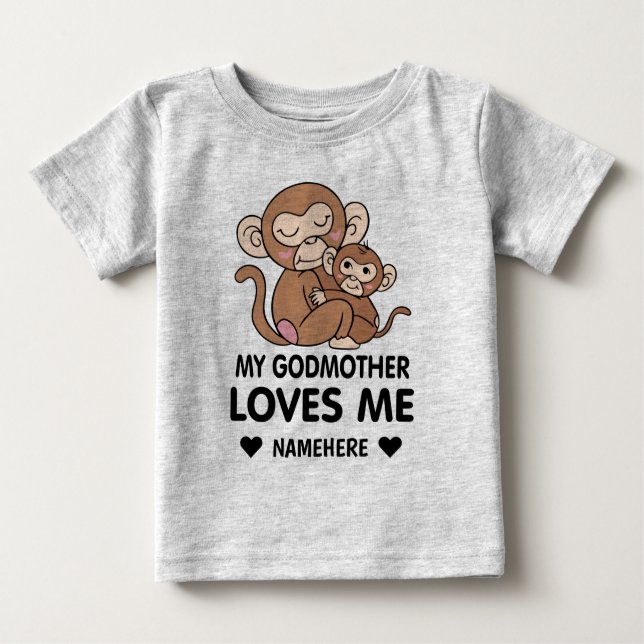 Camiseta De Bebé Mi padrina me ama (Anverso)