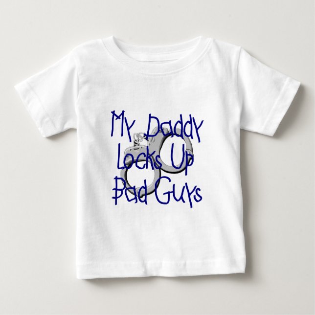 Camiseta De Bebé Mi papá cierra para arriba a chicos malos (Anverso)