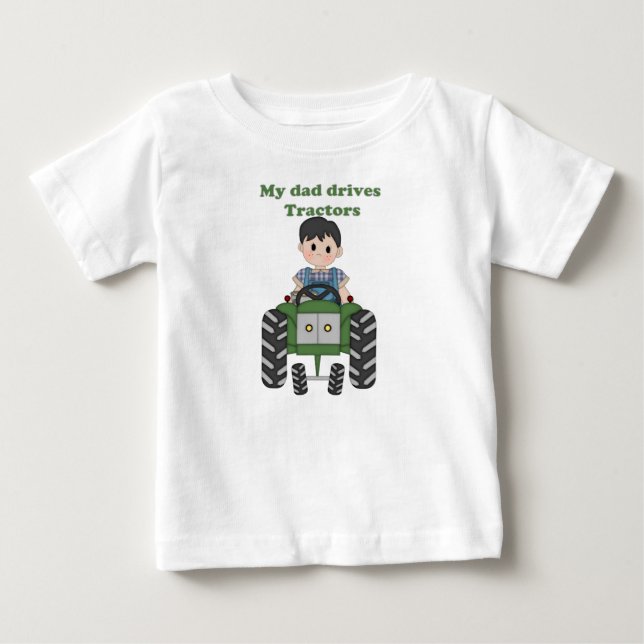 Camiseta De Bebé Mi papá conduce tractores (Anverso)