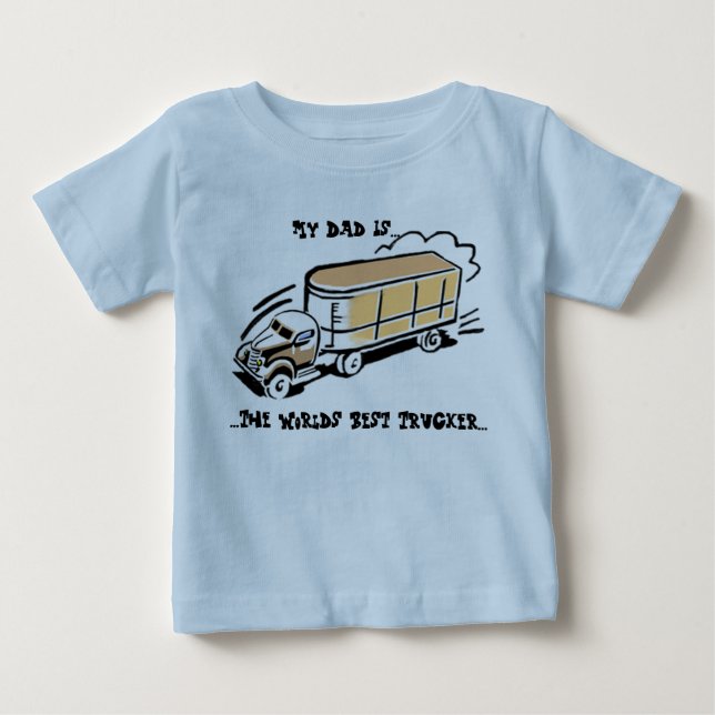 Camiseta De Bebé Mi papá el camionero (Anverso)