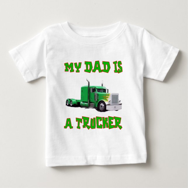 Camiseta De Bebé Mi papá es camionero (Anverso)