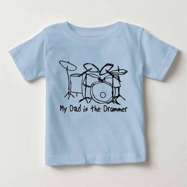 Camiseta De Bebé Mi papá es el baterista (Anverso)