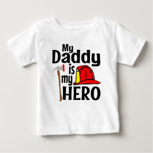 CAMISETA DE BEBÉ MI PAPÁ ES MI GORRA DE HÉROE FIREMANS