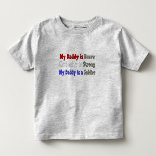 Camiseta De Bebé Mi papá es soldado fuerte valiente