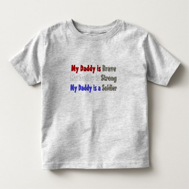 Camiseta De Bebé Mi papá es soldado fuerte valiente (Anverso)