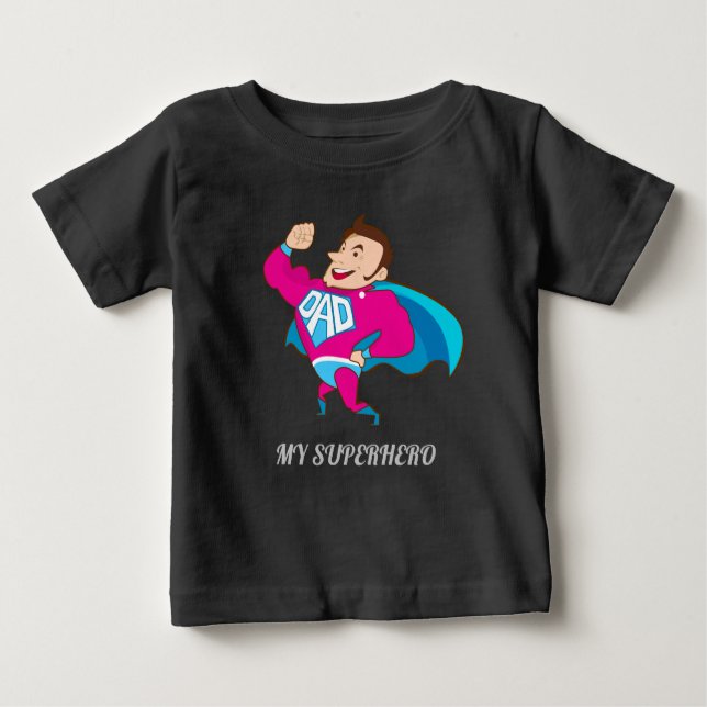 CAMISETA DE BEBÉ MI PAPÁ ES SUPERHERO (Anverso)