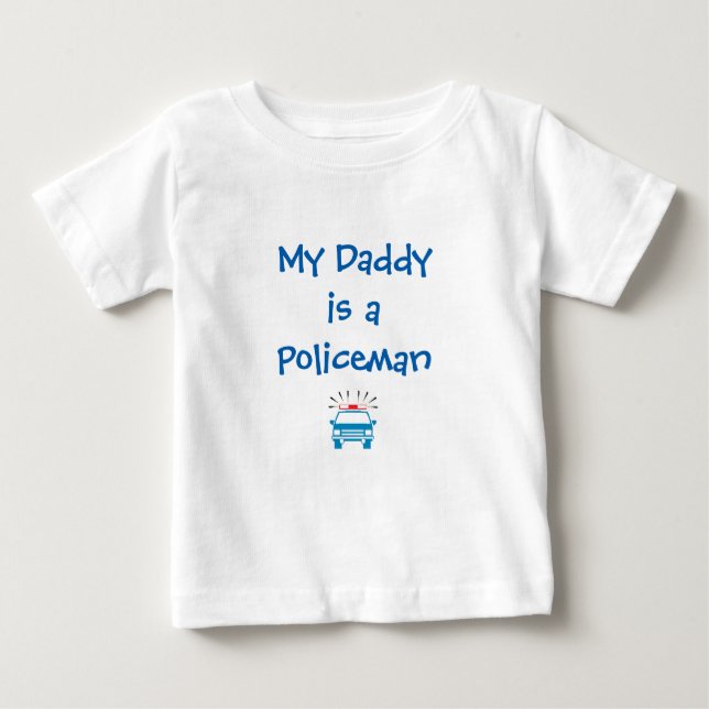 Camiseta De Bebé "Mi papá es un policía" (Anverso)