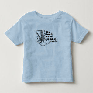 Camiseta De Bebé Mi papá lleva botas de combate