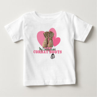 Camiseta De Bebé Mi papá lleva botas de combate