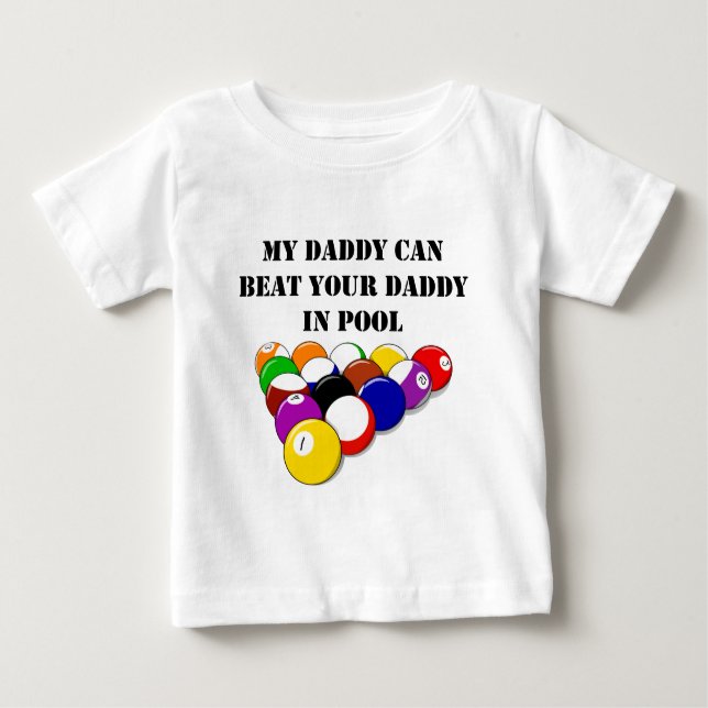 Camiseta De Bebé Mi papá puede batir a su papá en piscina (Anverso)