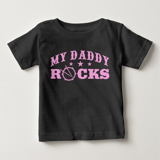 Camiseta De Bebé Mi papá Rocks Drummer (Anverso)