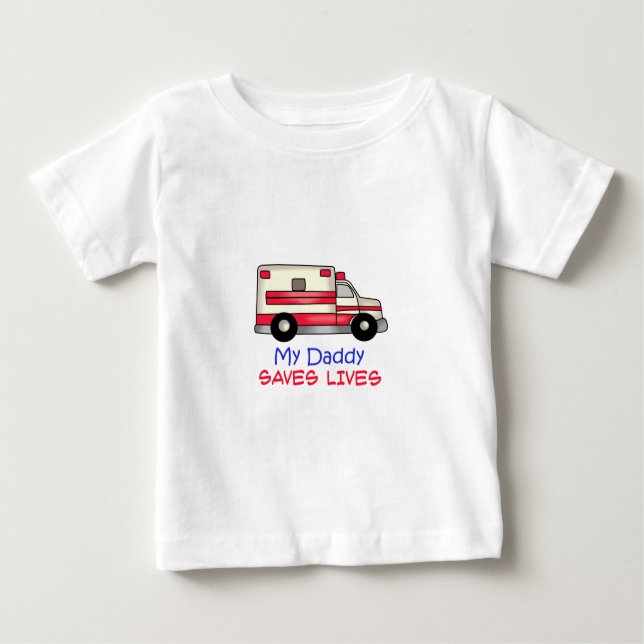 CAMISETA DE BEBÉ MI PAPÁ SALVA VIDAS (Anverso)