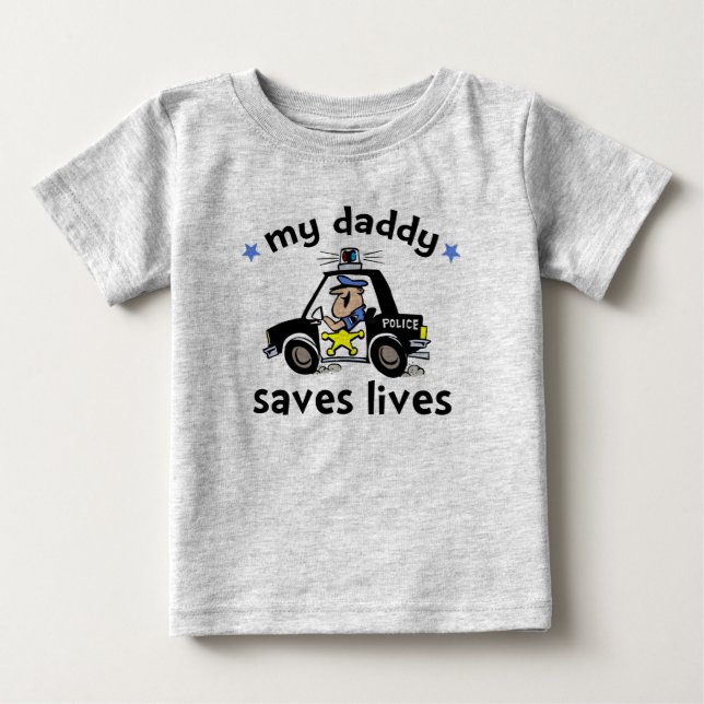 Camiseta De Bebé Mi papá salva vidas (Anverso)