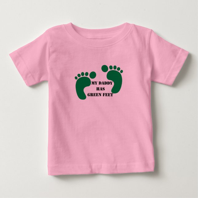 Camiseta De Bebé Mi papá tiene pies verdes (Anverso)