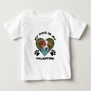 Camiseta De Bebé Mi perro es mi San Valentín   Foto de personalizad