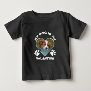 Camiseta De Bebé Mi perro es mi San Valentín   Foto personalizada c