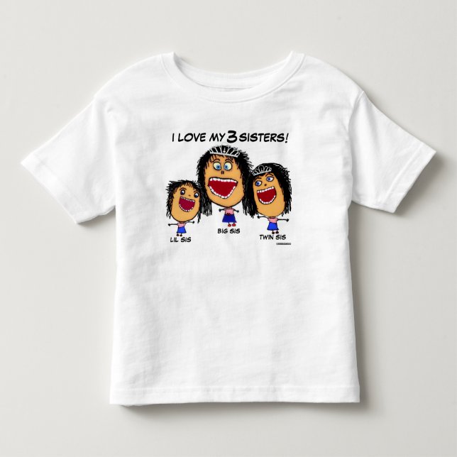 Camiseta De Bebé Mi Personalizado de las tres hermanas (Anverso)