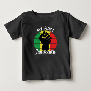Camiseta De Bebé Mi primer 12 de junio, niños negros retro african