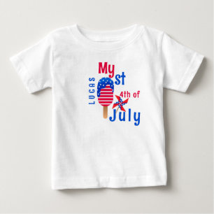 Camiseta De Bebé Mi primer 4 de julio bebé lindo niño 