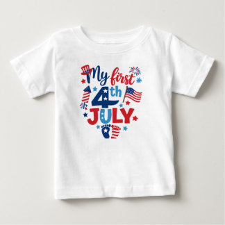 Camiseta De Bebé Mi primer 4 de julio bebé | Patriótico adorable