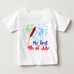 Camiseta De Bebé Mi primer 4 de julio, cortés fuegos artificiales