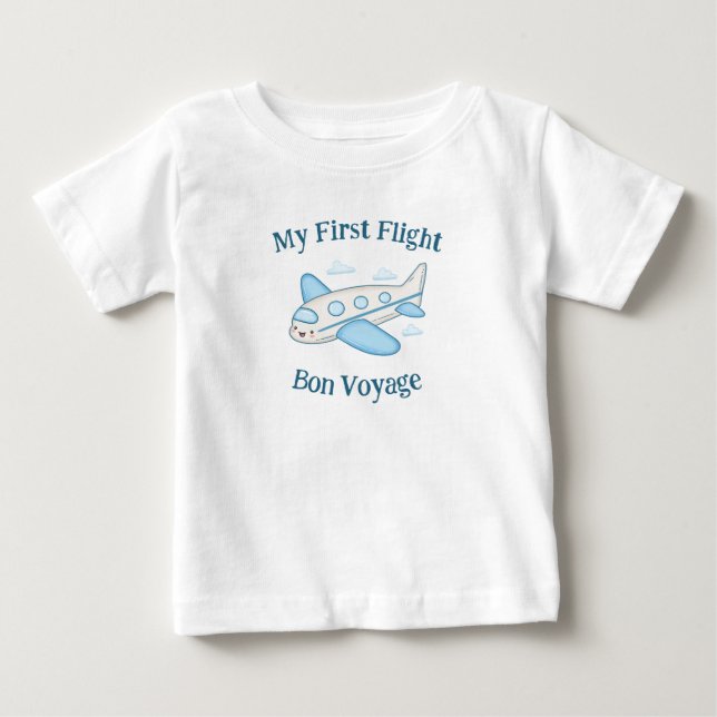 Camiseta De Bebé Mi primer avión en vacaciones de verano (Anverso)