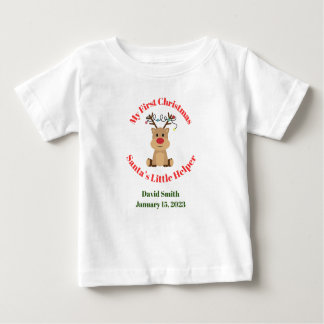 Camiseta De Bebé Mi primer ayudante de Santa Navidad