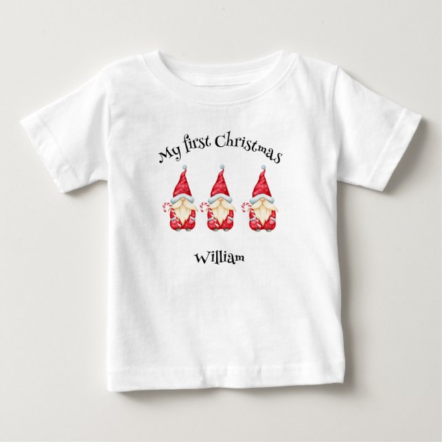 Camiseta De Bebé Mi Primer Bebé De Navidad. (Anverso)