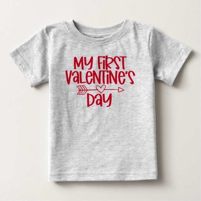 Camiseta De Bebé Mi primer bebé El día de San Valentín Tee (Anverso)