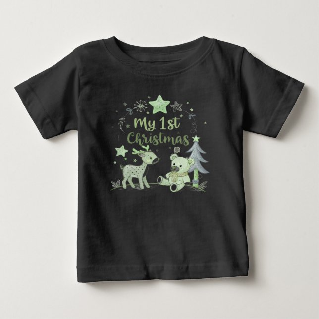 Camiseta De Bebé Mi Primer bebé en Navidad (Anverso)